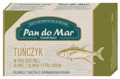 TUŃCZYK W BIO OLIWIE Z OLIWEK EXTRA VIRGIN 120 g - PAN DO MAR