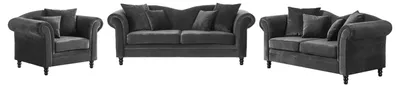 Produktbild von home24 Polstergarnitur (3-2-1) - Samt - Anthrazit