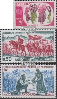 Produktbild von Briefmarken Andorra - Französische Post 1963 Mi 179-181 (kompl.Ausg.) Jahrgang 1963 komplett postfrisch Geschichtsbilder