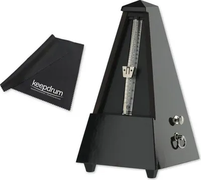 Produktbild von Wittner Metronom 816 mechanisch aus Holz mit Glocke hochglanz-schwarz mit Tuch