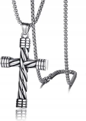 Produktbild von SUSPENSION Silberne Stahlkette CROSS 308