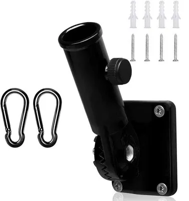 Imagen del producto de Soporte para banderas Ibenzoa® Robuster, para montaje en pared, con tornillos y tacos – , soporte resistente y resistente a la intemperie, ideal para jardín y balcón
