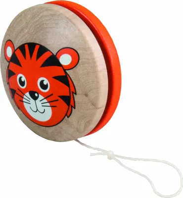 Produktbild von Orangefarbenes Jo-Jo mit Tiger-Motiv für Geschicklichkeitsspiele