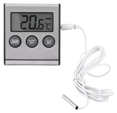 Kühlschrank-Thermometer mit Alarm, LCD, -50 bis 70 °C, Magnet