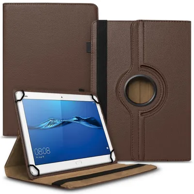 Produktbild von Tablet Hülle für Huawei Mediapad T1 T2 T3 T5 10 Tasche Schutzhülle 360 DrehbarFarben:Braun