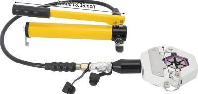 Image de Pince à sertir hydraulique pour tuyaux, débit de 4 tonnes, 7 mâchoires, jaune