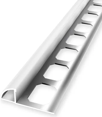 Produktbild von Fliesenprofil 10 x 30 x 2500 mm Viertelkreisprofil Einfasshöhe 10 mm Aluminium Geschlossen Gestanzt Silber Glanz Küberit