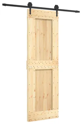 Imagen del producto de Puerta corredera, color natural y , 70 x 210 cm, madera maciza de pino