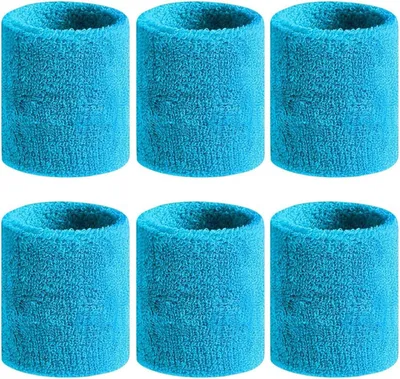 Obrázok produktu pre Potítka na zápästie 6 kusov, elastická bavlna, absorpčná, pre šport