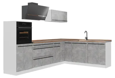 Imagen del producto de Cocina esquinera Vicco R-Line Hormigón/Blanco 287 x cm sin encimera, Model 67536