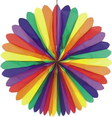 Produktbild von 3 Papstar Dekofächer Ø 120 cm Rainbow schwer entflammbar 19368