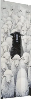 Produktbild von DEQORI Kleiderhaken aus Glas 50x125 cm 'Das schwarze Schaf' Wand Garderobe Paneel Haken