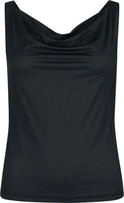 Produktbild von Black Premium by EMP Damen schwarzes Basic Top mit leichtem Glitzereffekt L