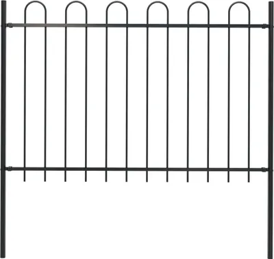 Produktbild von Gartenzaun BOXTEL mit Bügelaufsatz Stahl 181 x 120 cm Schwarz