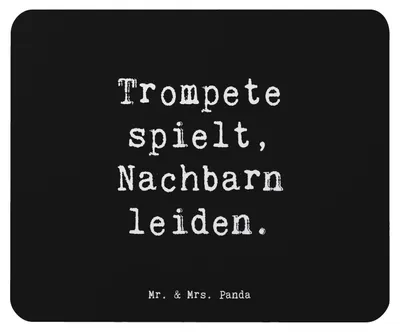 Produktbild von Mr. & Mrs. Panda Mauspad Spruch Trompete Freude - Schwarz - Geschenk, mousematte, Instrument, laptop, Mousepad, Musik, Blasinstrumente, Musiker, Nachbarschaft, Lernen