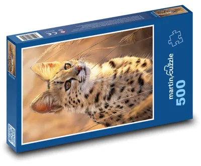Zdjęcie produktu dla Puzzle 500 Dzikie koty na pustyni - martinpuzzle