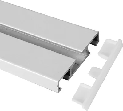 Image de Embouts ( 2 pièces ) pour rail de rideau aluminium - blanc 1/2 course