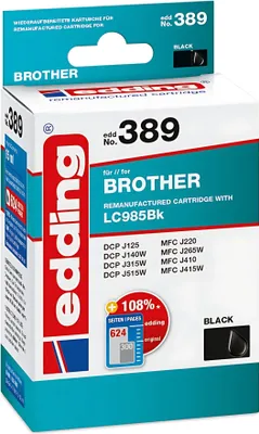 Produktbild von Edding Tintenpatrone EDD-389 ersetzt Brother LC985BK