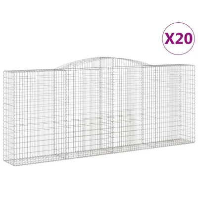 Produktbild von Gabionen mit Hochbogen 20 Stk 400x50x160/180cm Verzinktes Eisen