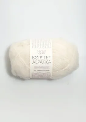 Strickgarn Borstet Alpakka 1001 Weiß, 50 g, 142 m