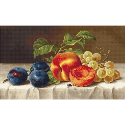 Zdjęcie produktu dla Zestaw do haftu krzyżykowego Luca-S "Martwa natura z brzoskwiniami", wzór liczony, 39x23cm