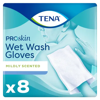 Productafbeelding van Tena Wet Wash Glove Mildly Scented 8 (8 stuks)