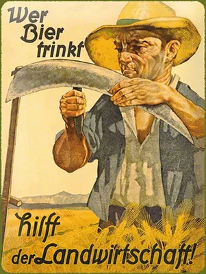 Produktbild von vianmo Holzschild 40x30 cm wer Bier trinkt Landwirtschaft