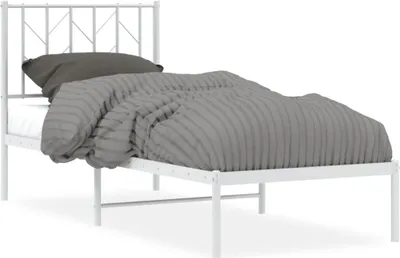 Obrázok produktu pre vidaXL Kovová posteľ bez matraca s čelom biela 75x190 cm