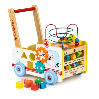 Produktbild von Lauflernwagen aus Holz mit Blöcken 2in1 Ecotoys