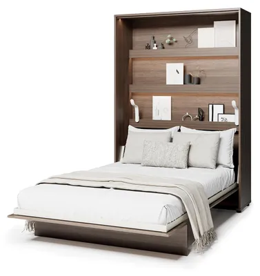 Produktbild von MEBLINI Schrankbett Bed Concept - Wandbett mit Lattenrost - Klappbett mit Schrank - Wandklappbett - Murphy Bed - Bettschrank - BC-01 - 140x200cm Vertikal - Dunin Eiche