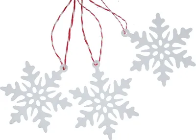 Produktbild von 3 Stück Weihnachtsbaumanhänger Baumschmuck Anhänger Xmas Schneeflocke weiß