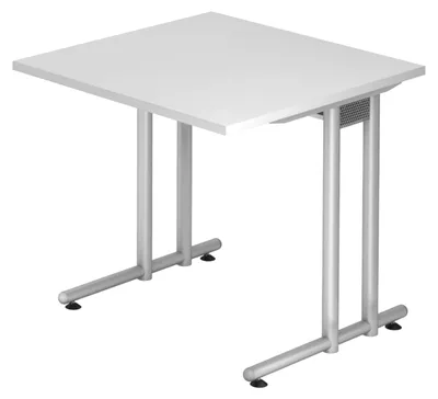 Zdjęcie produktu dla Biurko bümö seria N – kolor: biały, wymiary:  80 x 80 cm
