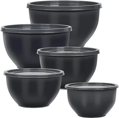 Zdjęcie produktu dla Zestaw 5 plastikowych misek z pokrywkami do użytku w kuchni