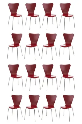 Produktbild von CLP 16er Set Besucherstuhl Calisto stapelbar rot