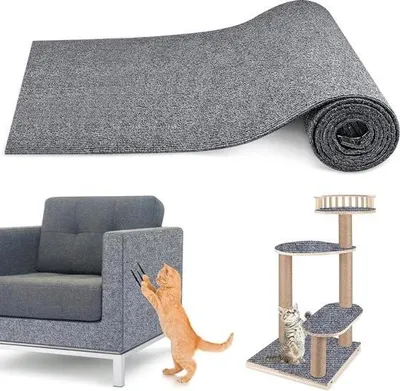 Image de Tapis griffoir - Tapis à grimper pour chats DIY autocollant - découpable - mur et coin - protège tapis et canapés