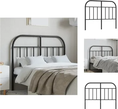 Image de vidaXL Tête de lit en métal noir 120 cm - Tête & Pieds de lit