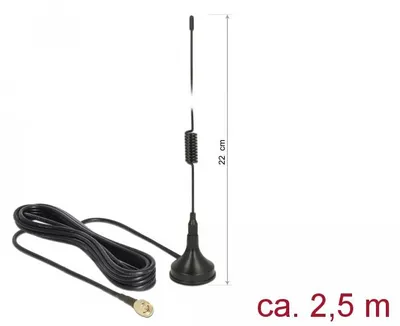 Productafbeelding van DELOCK 89613, Buiten, Zwart, Mono, 2,5 meter, 900 - 1800 MHz, 2 dBi
