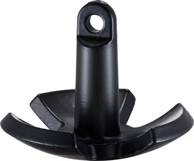 Immagine prodotto di SucceBuy Ancora fluviale da 12 LBS, ancora a fungo in ghisa con rivestimento in vinile nero e grillo, di tipo marino per imbarcazioni fino a 10 piedi, eccezionale forza di tenuta per fiumi e laghi con fondo fangoso