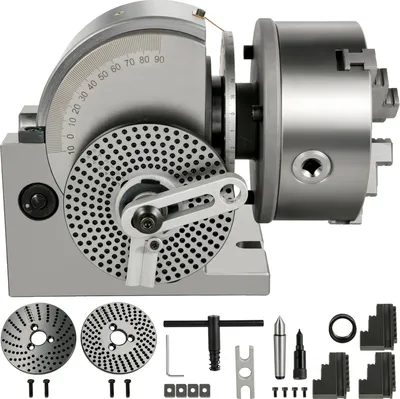 Immagine prodotto di SucceBuy Testa divisoria 6/160MM per fresatrici, testa divisoria universale 6-1/2/168MM, testa divisoria di precisione 5/128MM, rapporto 1:40 per fresatura, rettifica e foratura