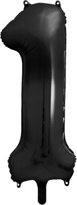 Immagine prodotto di Palloncino in foil numero 1 nero - 86 cm