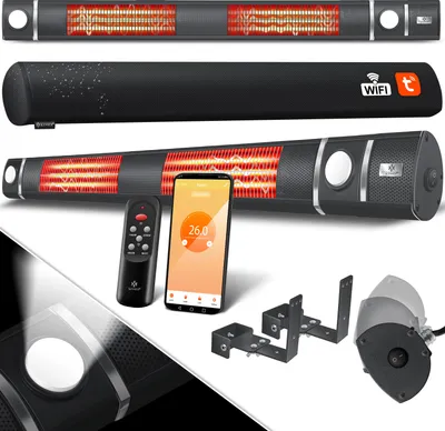 Immagine prodotto di KESSER® Riscaldatore radiante a infrarossi 3000W con WLAN, telecomando e illuminazione LED