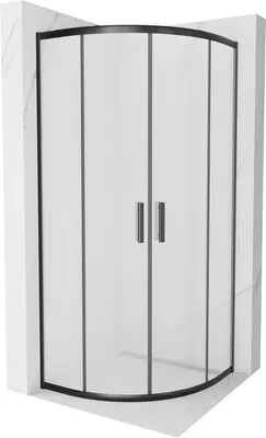 Obrázek produktu pro Mexen Rio půlkruhový sprchový kout 70 x 70 cm, Vzor jinovatky, Černá - 863-070-070-70-30