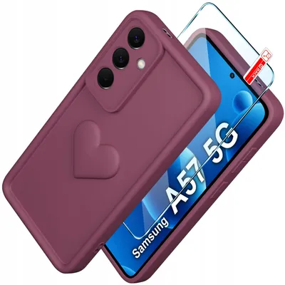 Zdjęcie produktu dla Etui Do Samsung A57 5G Silikonowe Matowe Serce + Szkło Ochronne 9H
