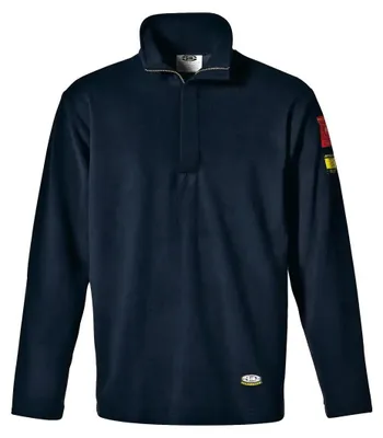 Image de Polaire de travail pour homme Sir Safety FLAMESTAT, ignifuge et antistatique, bleue, avec col zippé, 3XL, bleu