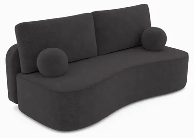 Produktbild von Sofa ROTONDO mit Schlaffunktion, Schlafsofa, Wohnzimmersofa, Couch, Soffa, Bettsofa, Bucle-Stoff – Grau ANTHOLOGY 18