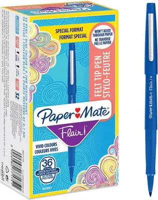 Obrázok produktu pre Papermate Flair, Stredná, Modrá, Guličkové zakončenie, 1 mm, Modrá, Kolo