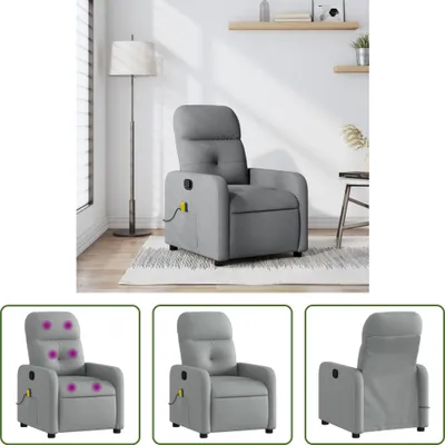 Produktbild von The Living Store Massagesessel Hellgrau Stoff