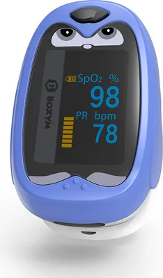 Imagen del producto de Oxímetro de pulso para uso doméstico, con pantalla OLED, que mide la frecuencia cardíaca y la saturación de oxígeno, con medición rápida, de color azul