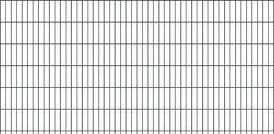 A close-up view of a metal fence panel.
