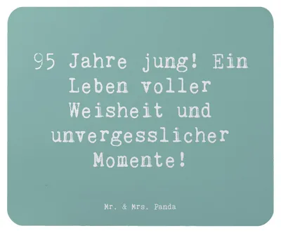 Produktbild von Mr. & Mrs. Panda Mouse Pad Spruch 95. Geburtstag Weisheit - Meeresbrise - Geschenk, Alter, Geburtstagsfeier, Geburtstagsgeschenk, unvergessliche Momente, pc mousepad